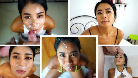 Asiatisches Model, Gesichtsbesamungs-Zusammenstellung