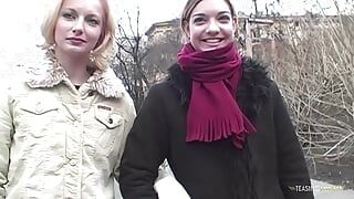 While sightseeing Mischel and Chichita get seduced by a horny BBC for a wild threesome