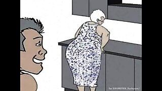 Black Granny loving anal! Animation cartoon!