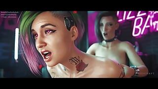 Cyberpunk 2077, compilation de futa (animation avec son) Porno hentai 3D, SFM
