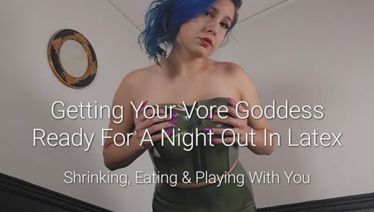 Vorschau: ich mache deine vore-göttin bereit für eine nacht in latex: schrumpfen, essen und mit dir spielen