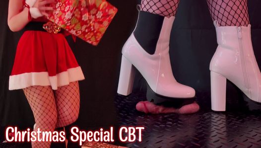 Weihnachts-CBT in gefährlichen Stiefeln mit Tamystarly - Ballbusting, Bootjob, Shoejob, Domina