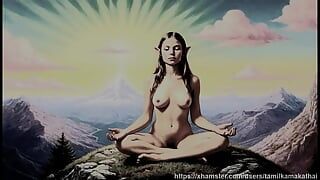 33 nagie zdjęcia elfek medytujących na górze