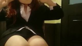 Kigurumi, Büromädchen masturbiert ihre Muschi