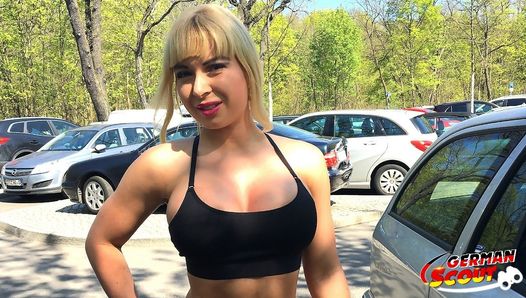 GERMAN SCOUT - Fitness Anal Gefickt in Strassen Casting