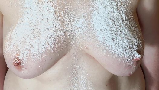 Tits with powder sugar