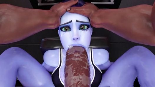 Widowmaker baisée par une grosse bite dans une salle de sport