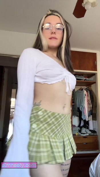 LATINA TEASE! Getting horny before going to school