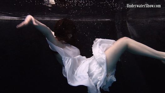 Dark pool vibes with white dress girl