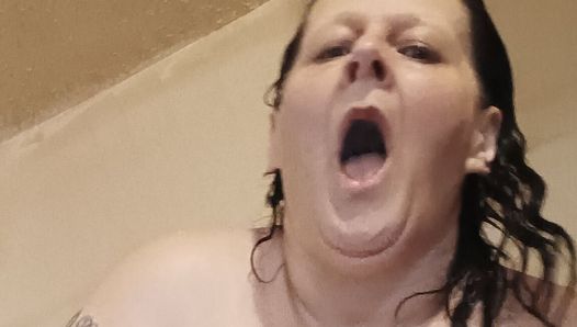 Stepson Caught Stepmom in the Shower Cumming with Hot Power