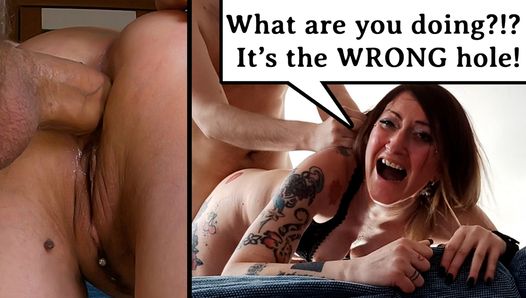 Schmerzhafter Analsex! Weinen & Schreien über einen unerwünschten Creampie im Arsch - extrem & grob anal