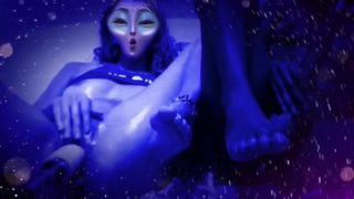 Machine à baiser avec une chatte mouillée extraterrestre bleue mignonne