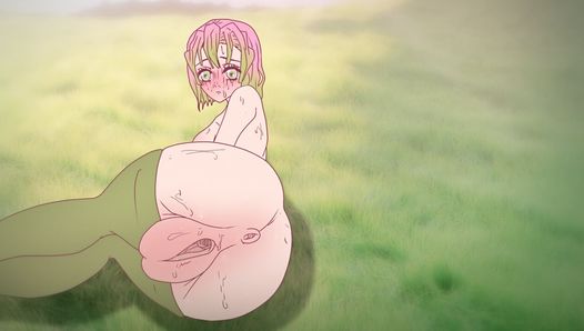 Mitsuri verführt mit ihrer riesigen muschi! Porno dämonen-slayer Hentai (cartoon 2d) anime