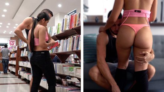 Sexy kolumbianischer Teenager in der Bibliothek wird hart gefickt