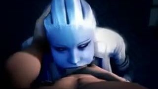 Mass Effect Liara tief in den Hals Blowjob