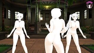 RWBY - 3 Mädchen voller Nackttanz + Sex (3D HENTAI)