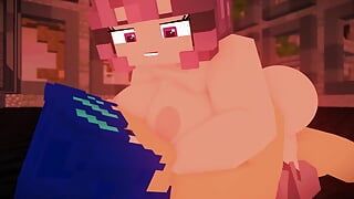 Minecraft-mädchen fickt zufälligen typen - Minecraft-sex-mod-Animation