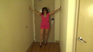 Tinja In A Hot Pink Mini Dress