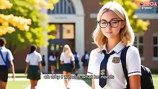 Доминантный учитель одобрил тинку с сексуальной блондинкой студенческого сбора, но он хочет что-то назад (Zara - часть 1) - 3Dhentai