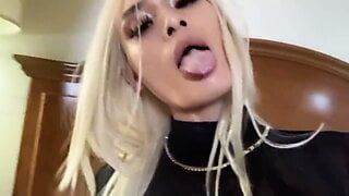 Aisian Ladyboy gets a big load in the mouth