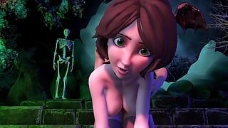 Cass, die sexy MILF, wird von hinten gefickt, halloween-special