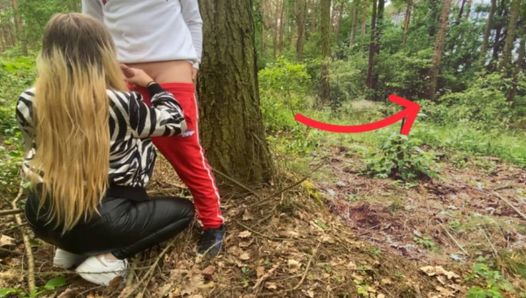 Wald-sex – voyeur beobachtet uns! Gruselig!