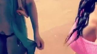 Nikki Bella und Brie Bella zu Fuß am Strand von Maui