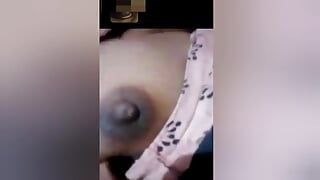 Indische ehefrau zeigt möpse im videocall