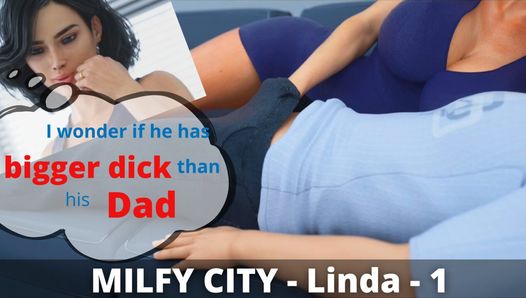 Ik kom klaar in de mond van mijn stiefmoeder - Milfy City - Linda - deel 1