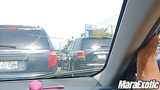 Thick Thighs Milf Masturbating and Squirting In Lagos Traffic - Mara Exotic