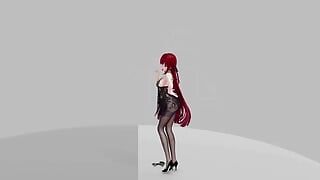 Honkai Impact Raiden Mei - я такая горячая стрип-шоу хентай MMD, 3D рыжий цвет волос, монтаж Smixix