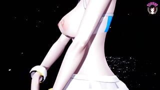 Hibiki - une grosse adolescente danse sexy + se déshabille progressivement (hentai 3D)