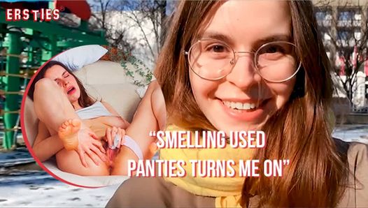 Ersties - heiße brünette erforscht ihren unterwäsche-fetisch für frauen