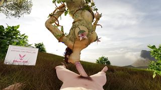 VReal_18K Poison Ivy Spinning Boquete enquanto está pendurada em uma árvore (paródia de Arkham Knight) - renderização 3D CGI