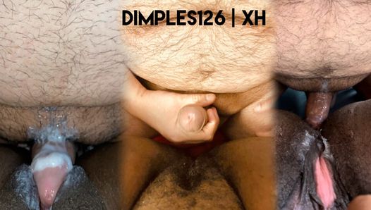 DIMPLES126 - amatérský mezirasový pár chlupatý sex a creampie