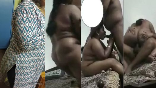 La zia milf tamil ha sorpreso il figliastro a masturbarsi in bagno - audio chiaro.
