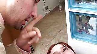 Dirty husband makes his slutty wife fuck a friend