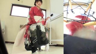 Mit Untertiteln, japanischer Kimono, Natursekt-Verzweiflung in HD