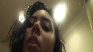 Latina strap-on fucks a BBW