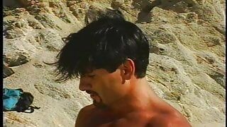 Desnuda en la playa dos rubias follan salvavidas