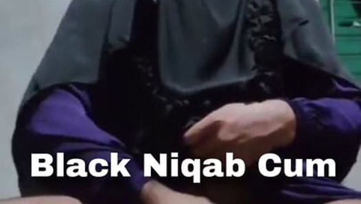 Satar Majhabi Mumin Black Niqab Cum.Taking comfort with burqa and niqab on my penis