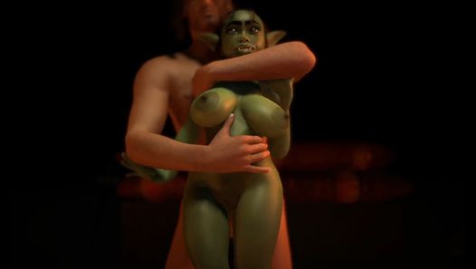 Ein sexy vollbusiges Goblin-Mädchen im Stehen ficken: 3D-Porno