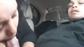 Nasty Milf Taking A Blowjob In The Car