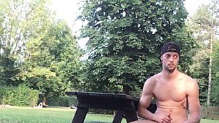 German boy naked public outdoor wank cum jerk off masturbation in front of people show off exhibit exhibition fkk 