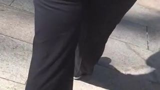 fine ass black milf big booty in black dress pants 