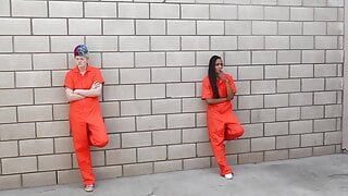Fängelsetjejer i kamp arresteras för sex av lesbiska vakter