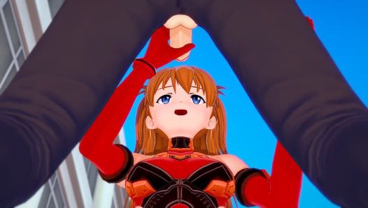 Asuka gibt Handjob und Blowjob: Neon Genesis Evangelion Hentai Parodie