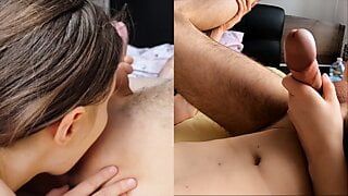 Zwei Camgirls Zungenanal und Handjob-Abspritzen! POV!