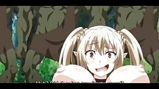 Anime hentai tecknad tjej knullar monster