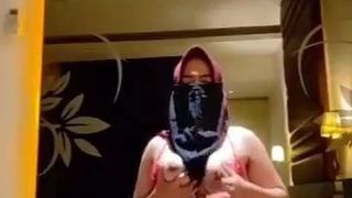 hijab tudung slut toying herself